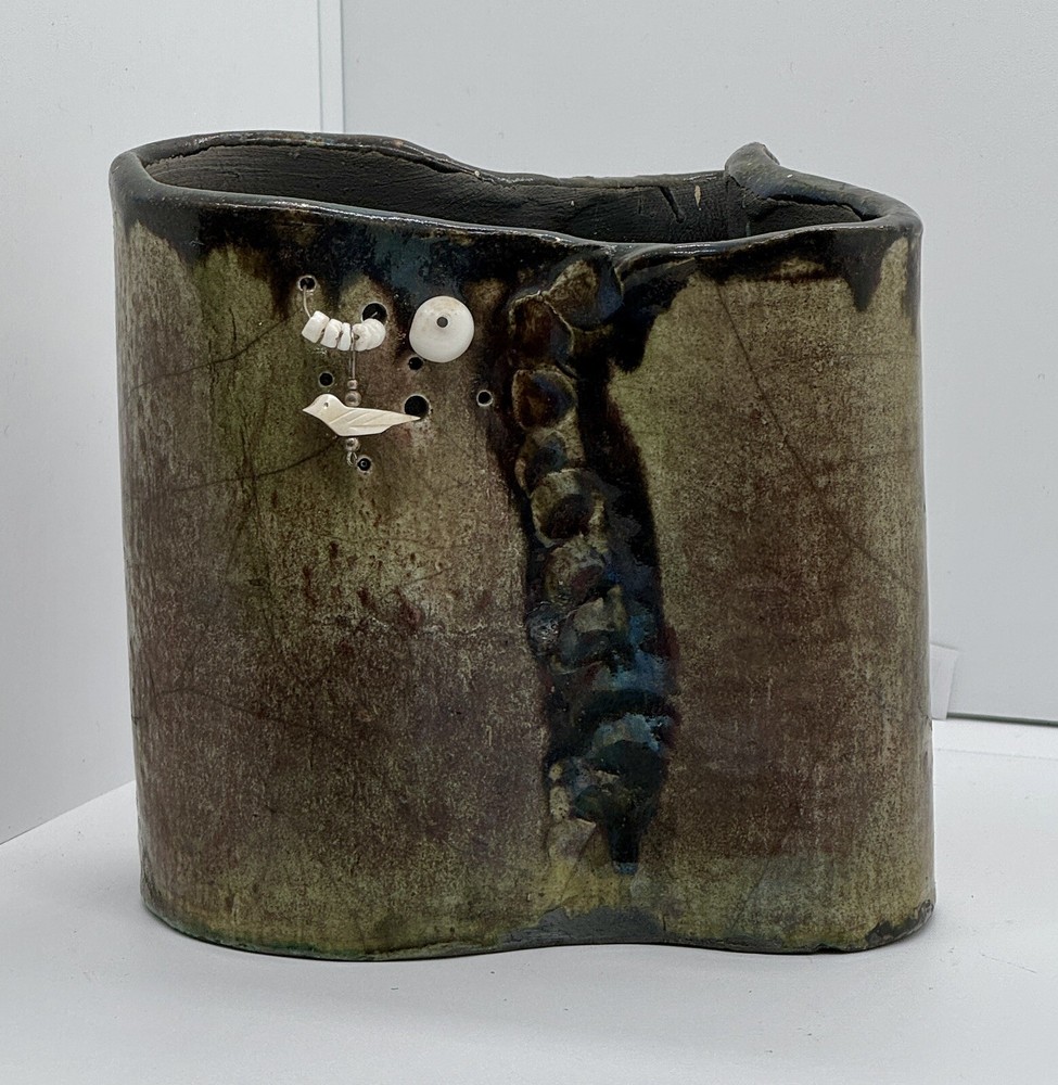 Original Handmade Abstract Pottery Vase ~ Signed By Artist