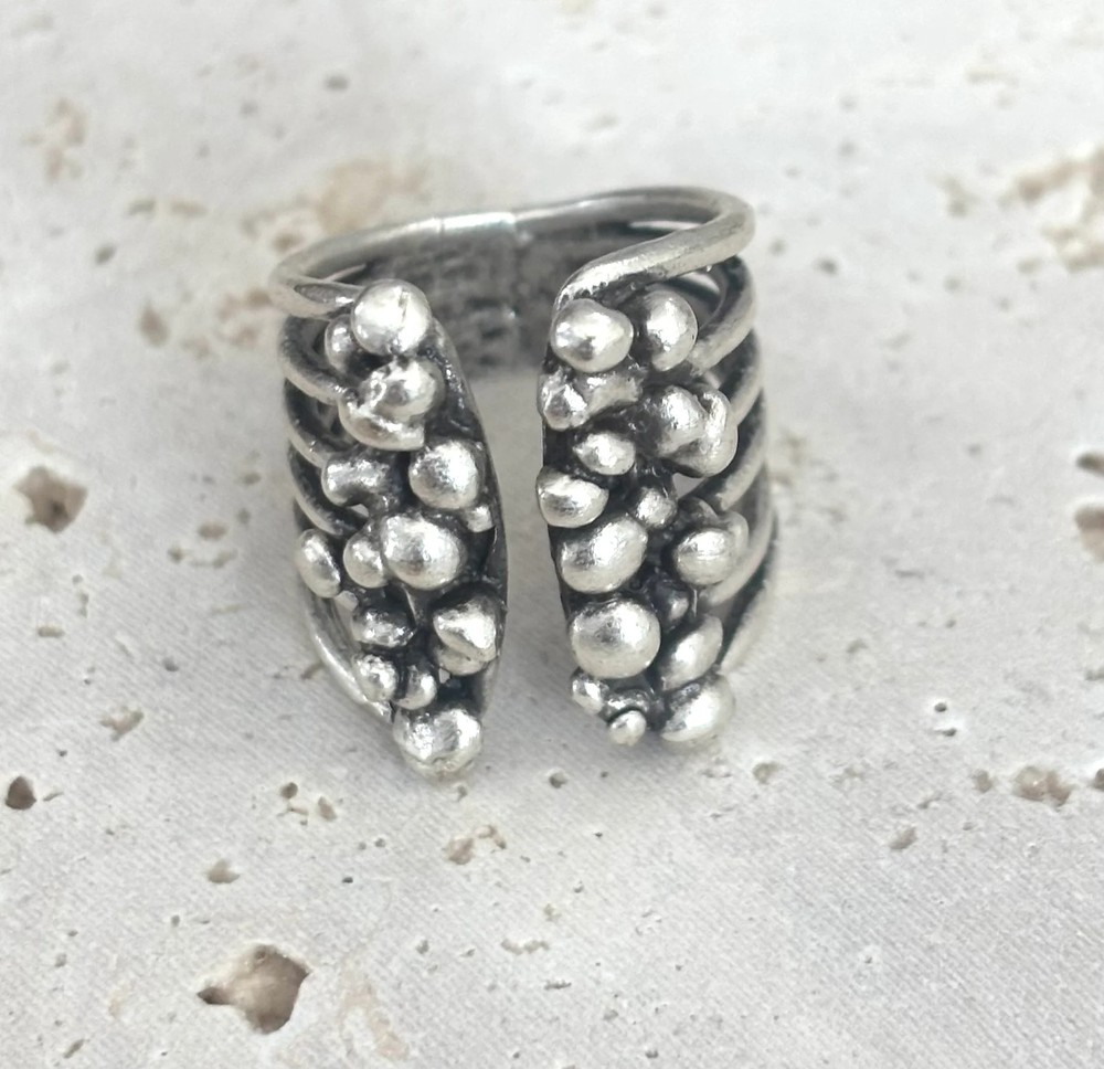 Handmade Brass Ring In Silver Plated - 6867