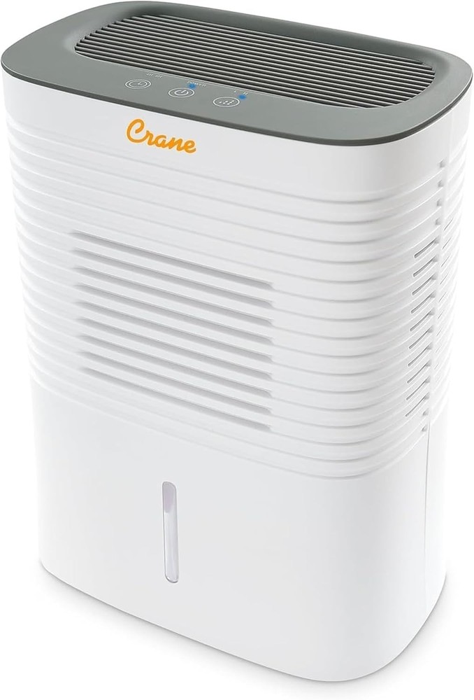 Crane 4 Pint Compact Dehumidifier with 2 Settings for Small to Medium Rooms