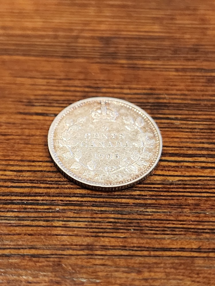 1905 Canada 5 Cents Silver Coin