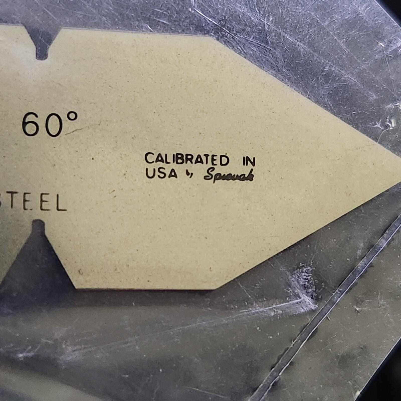 QTY of 1ea. L.A.Spievak Corp "Fish-Tail" 60º Thread Center Gage - new