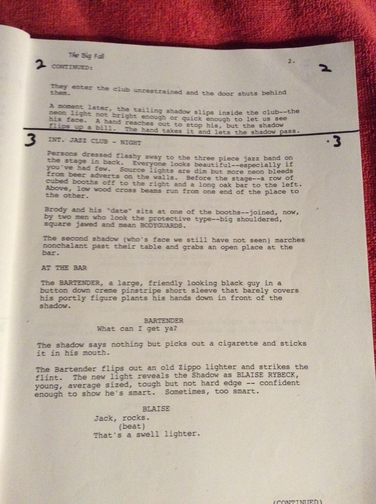 ORIGINAL SCRIPT THE BIG FALL C. THOMAS HOWELL KATHY GRIFFIN WILLIAM APPLEGATE JR