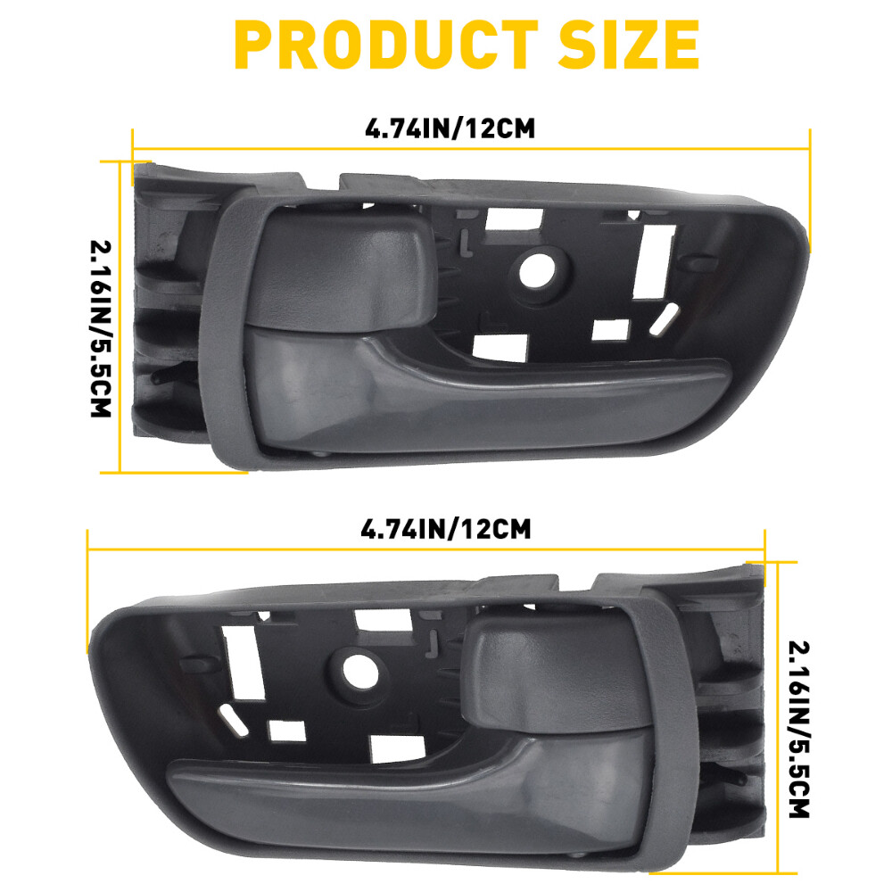 For Toyota Sienna Inner Inside Interior Door Handle Gray Front Left Right Pair