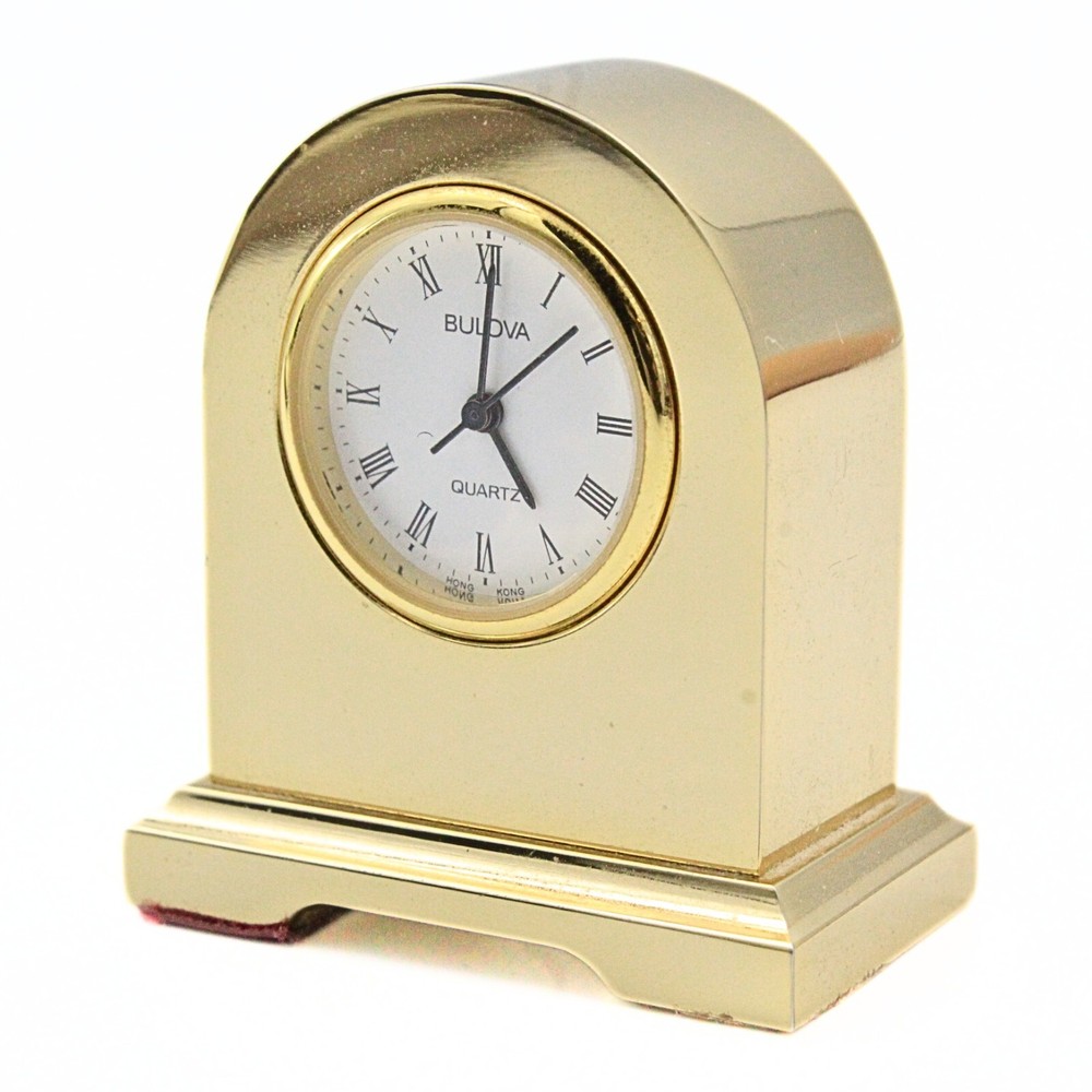 Collectible Boluva Solid Brass Miniature Clock with Original Box & Papers