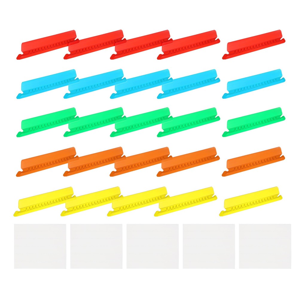 Hanging File Folder Tabs, 4 Inch File Folder Tabs and Inserts, 5 Color, 100 Pcs