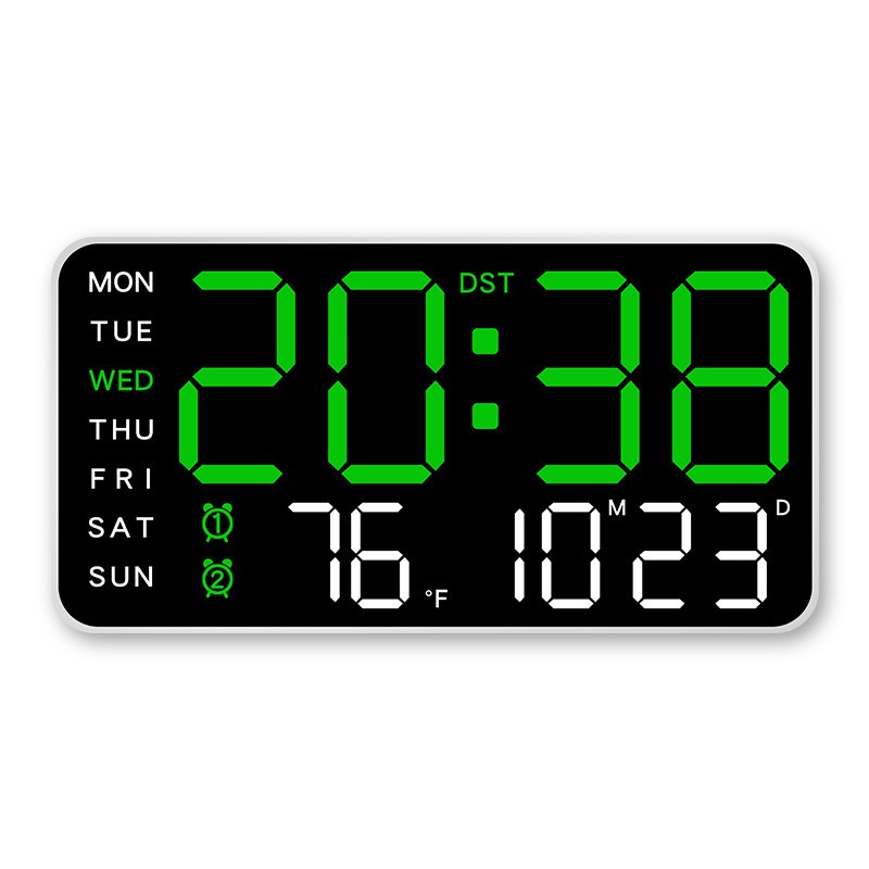 Large Digital LED Wall Desk Clock Display Remote Control W/ Calendar Temperature