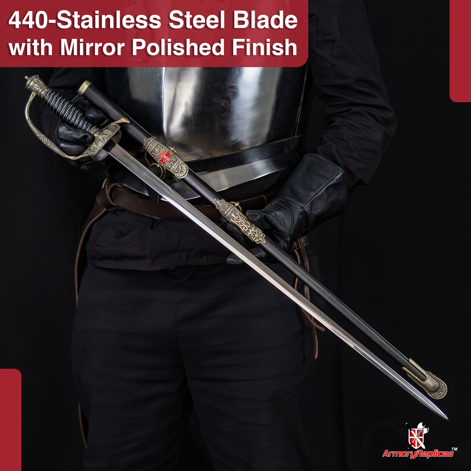 FAVORED FORTUNE KNIGHT CRUSADER COMMANDER TEMPLAR HISTORICAL REPLICA SABER SWORD