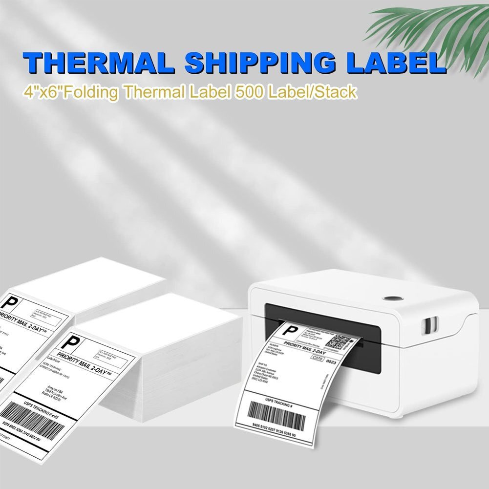 100-10000 Commercial 4" x 6" FanFold Direct Thermal Shipping Labels Perforated