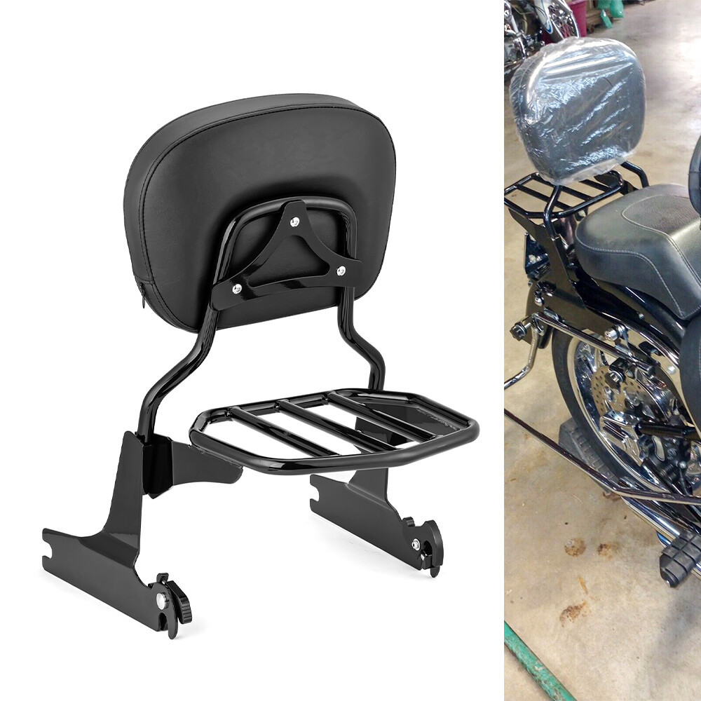 18.75" Backrest Sissy Bar Luggage Rack For Harley Fat Boy Lo FLSTF FLSTFB 07-17