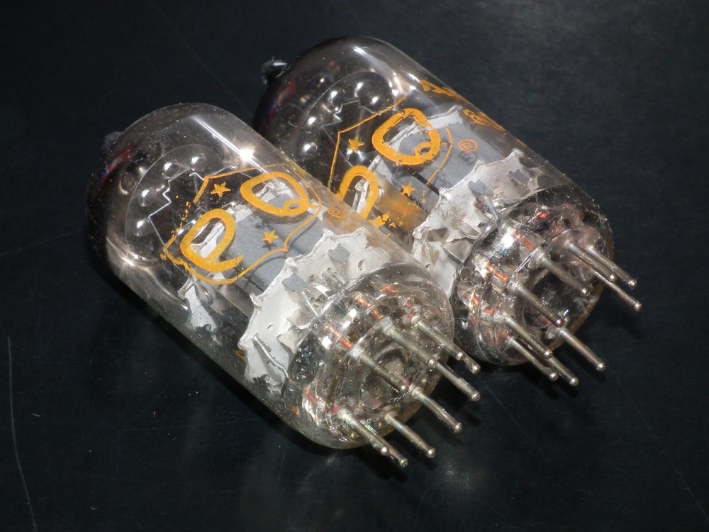 6DJ8 ECC88 Amperex PQ Holland Matched Pair Used Tested 95% A Frame Getter