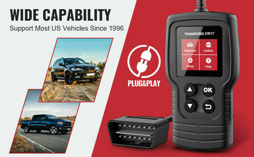 THINKOBD CR17 OBD2 Scanner OBD Code Reader Diagnostic Tool Check Engine Fault US