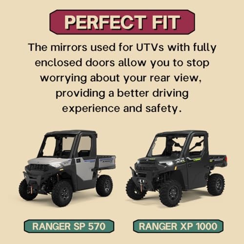 Ranger Side View Mirrors Door Mounted, The Spring Back Feature Allows Easy