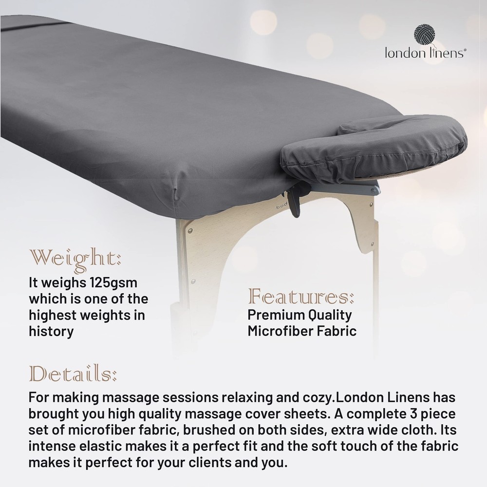 Soft Microfiber Massage Table Sheets Set 3 Piece Set - Includes Massage Table...