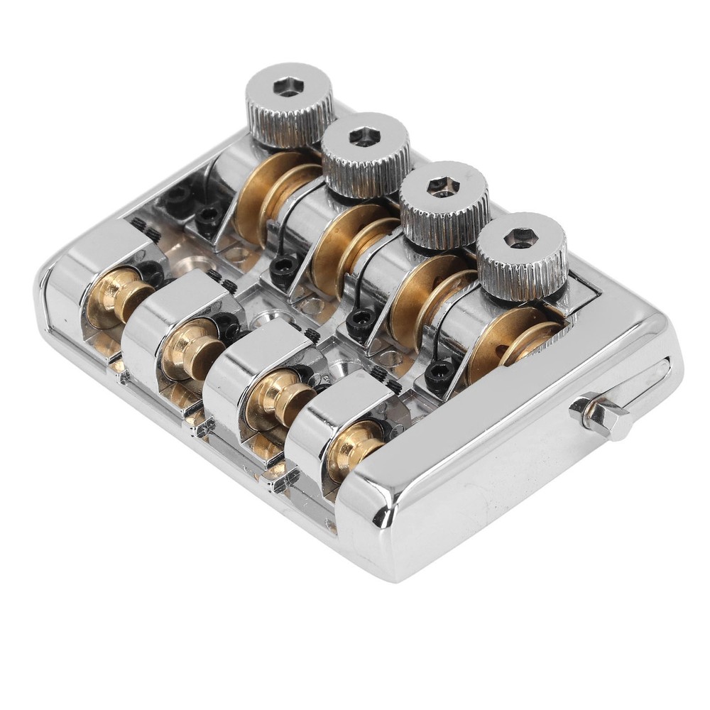 4 String Headless Electric Bass Bridge Alloy Brass Bridge Replacement (Silver )