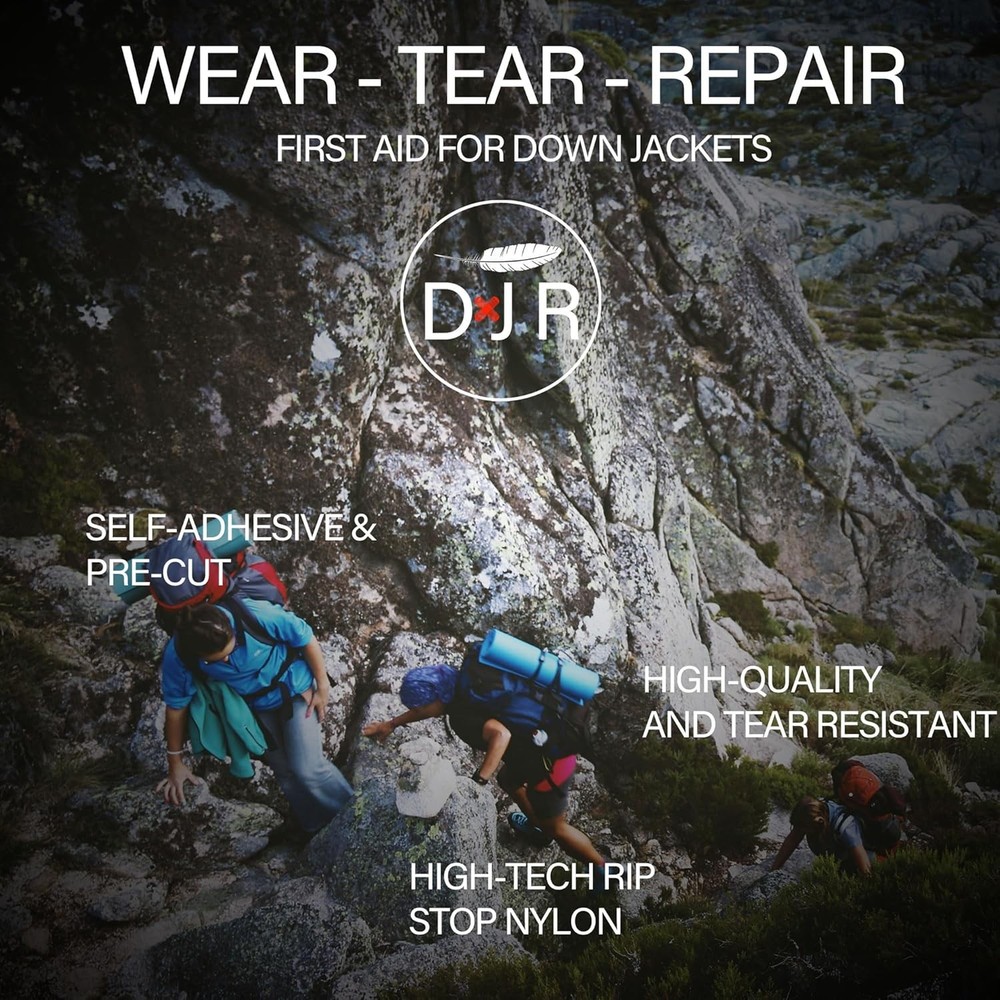 Self-Adhesive Waterproof Repair Patch Kit - 30-Second Fix for Down Black