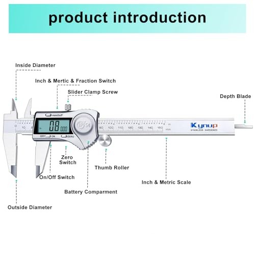 Silver 150mm Digital Caliper - Outside Micrometer - Digital Caliper