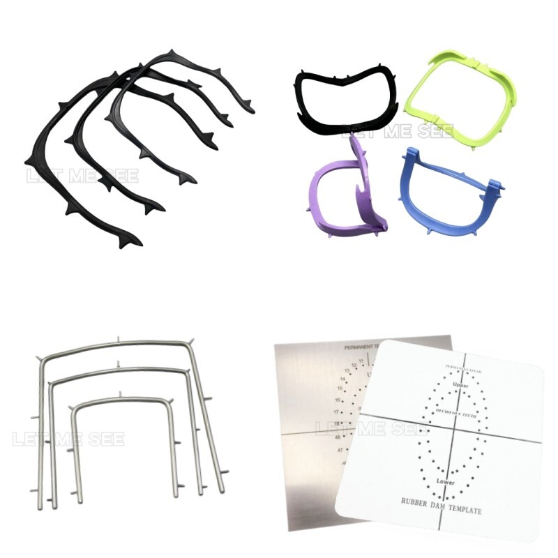 Dental Rubber Dam Sheet Frame Bracket Plastic Foldable S.S. Frame Template Punch