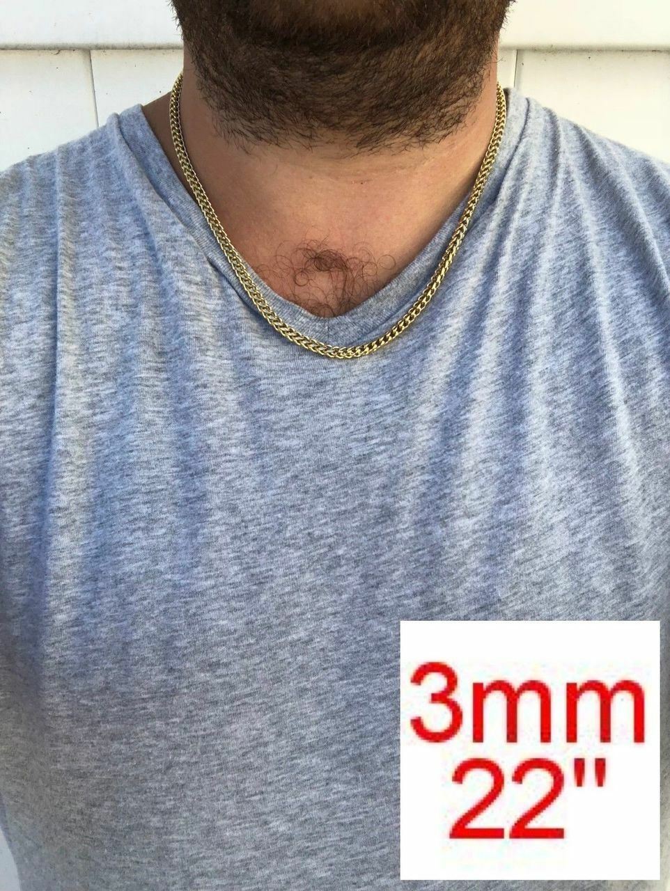 Men's Franco Chain 14k Gold Plated Stainless Steel BEST QUALITY! 3-8mm HEAVY!