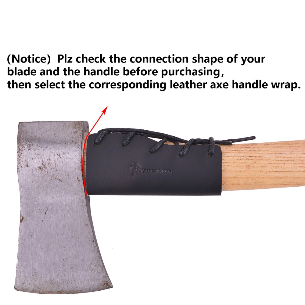 Genuine Leather Axe Handle Guard Collar , Axe Handle Holsters Protection Cover