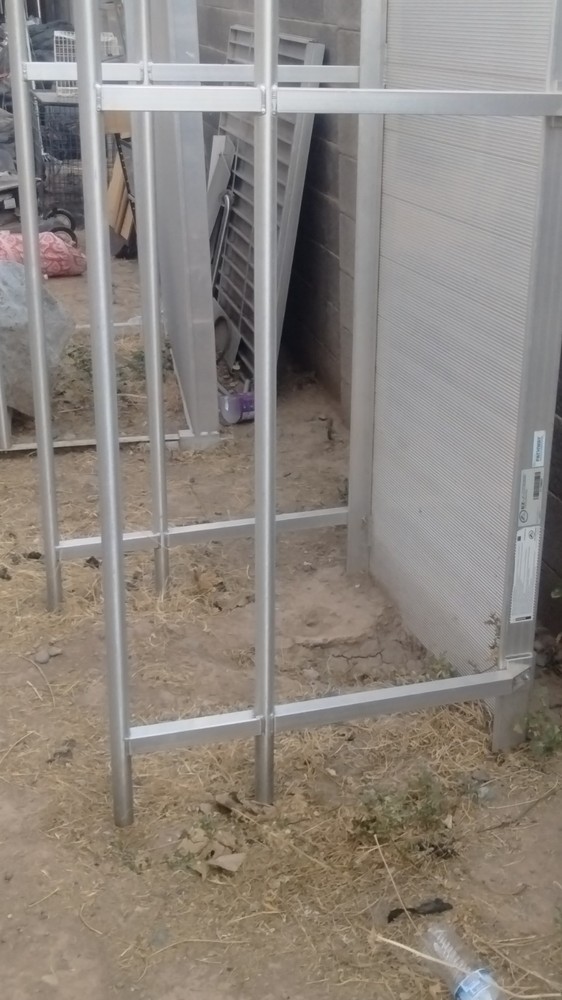 Modular Metal Scaffolding Frame & Rail Components, Silver, Lot