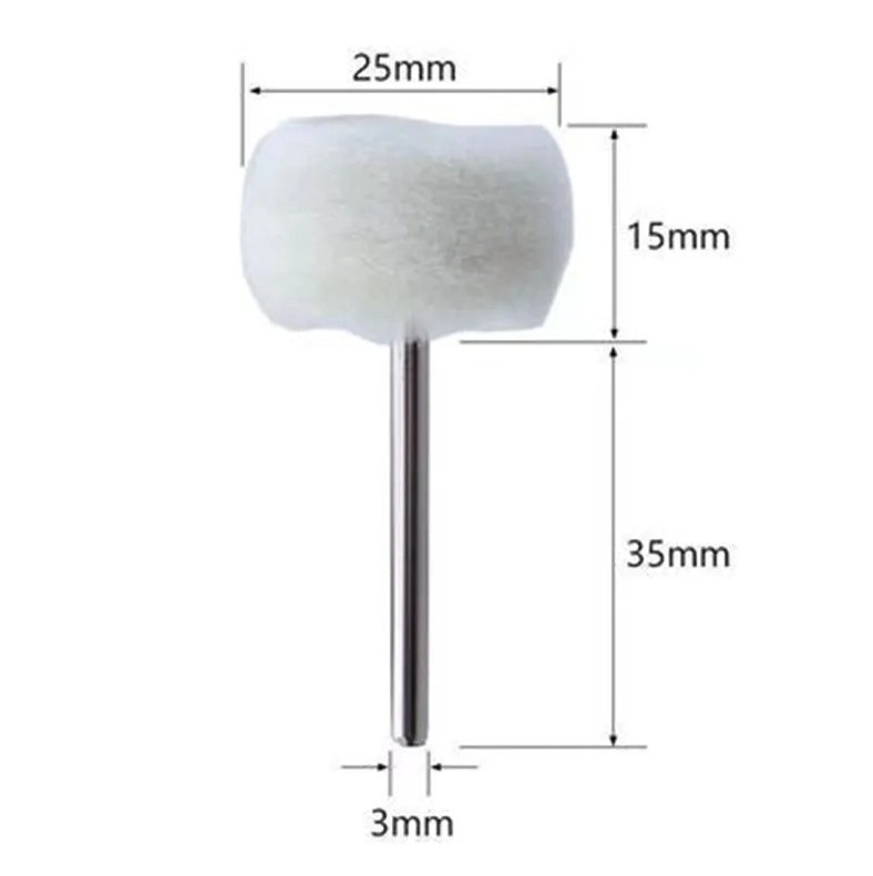 10pcs Mini Sanding Polishing Wheels Shank Felt Buffing Drill Tools - NEW