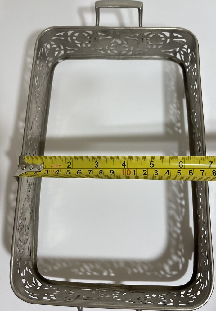 Vtg Footed Rectangular Serving Tray With Pyrex Serving Dish