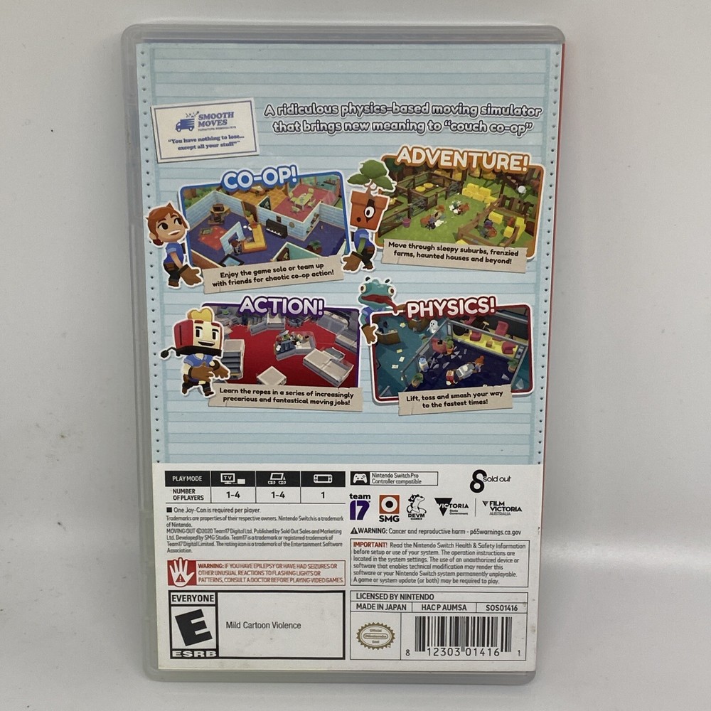 Moving Out (Nintendo Switch) Case Only, Used