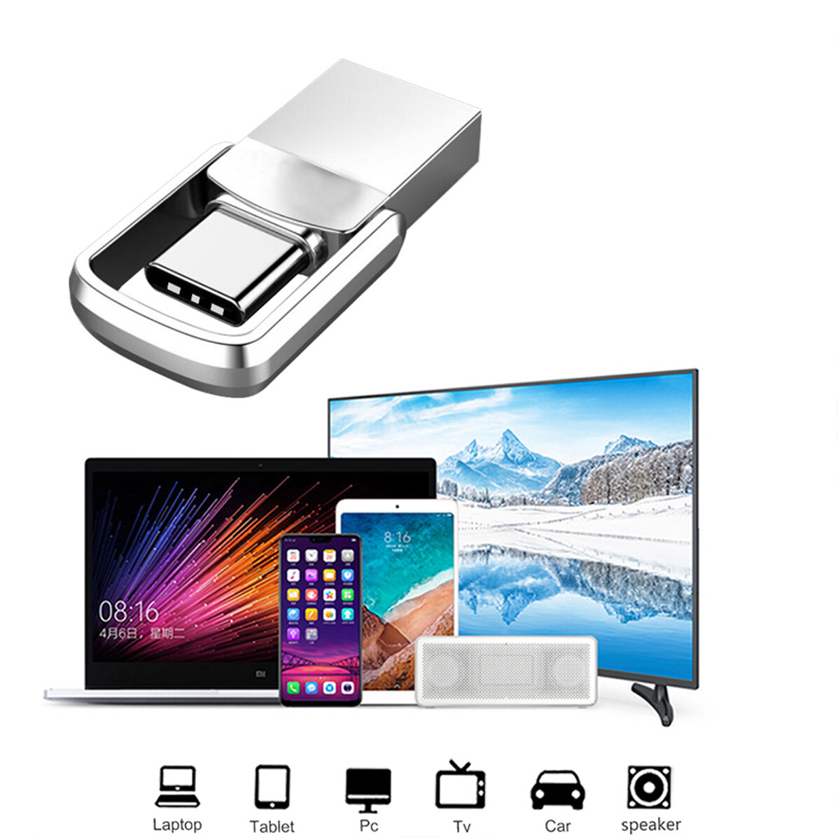 1TB 2TB Type C/USB-A USB 3.0 Flash Drive Thumb Drive Memory Stick for PC Laptop