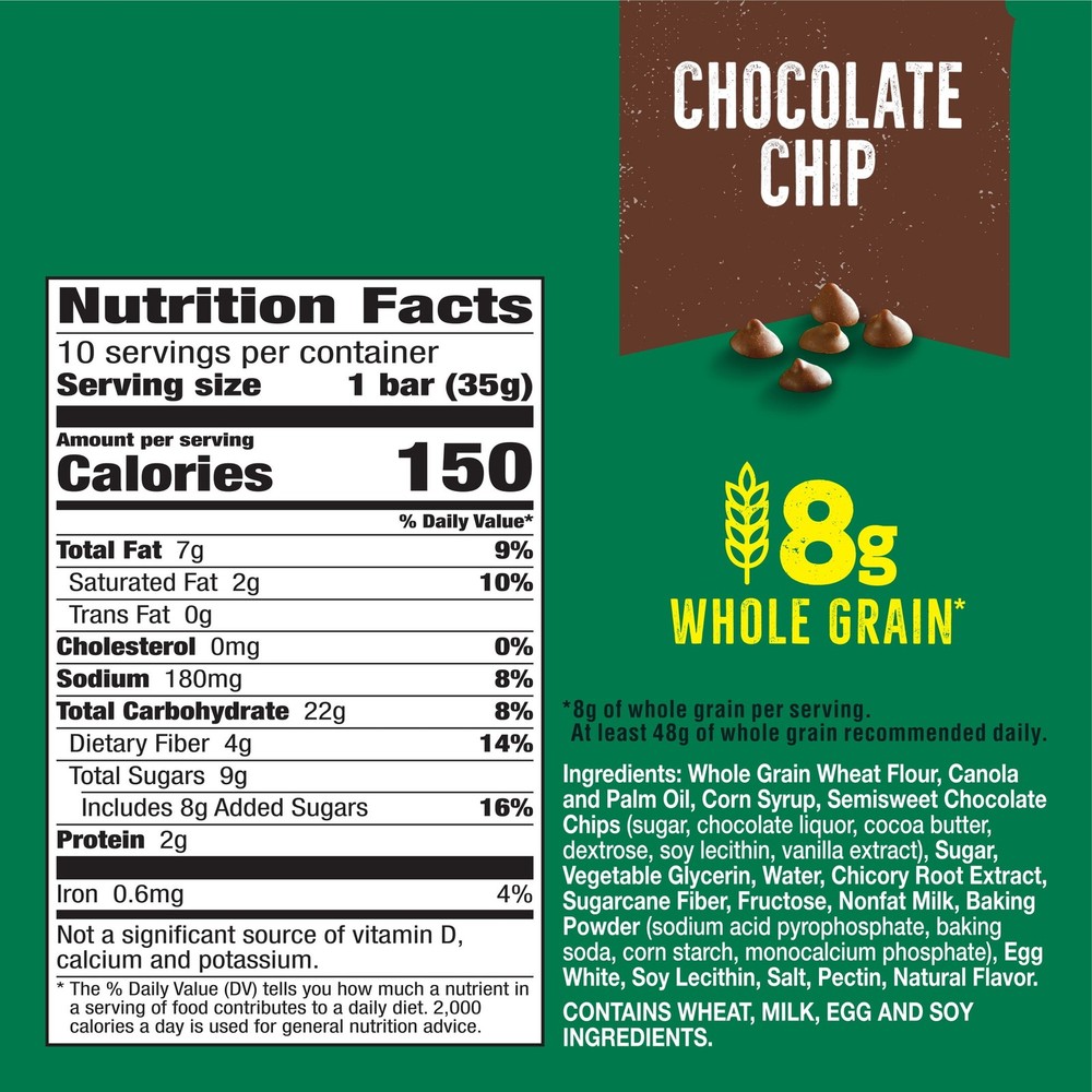 Soft Baked Muffin Bars Chocolate Chip Snack Bars 10 Bars 12.4 oz