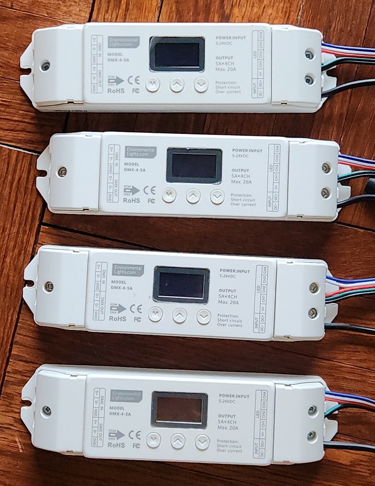 Environmental Lights DMX-5-4 LED DMX Decoder — 4 Ch x 5 A each — 5-24 VDC