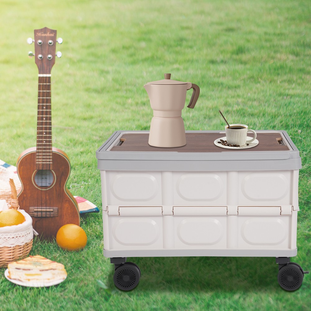 Large Capacity Rolling Cart Foldable Organizer Foldable Box For Outdoor Store US