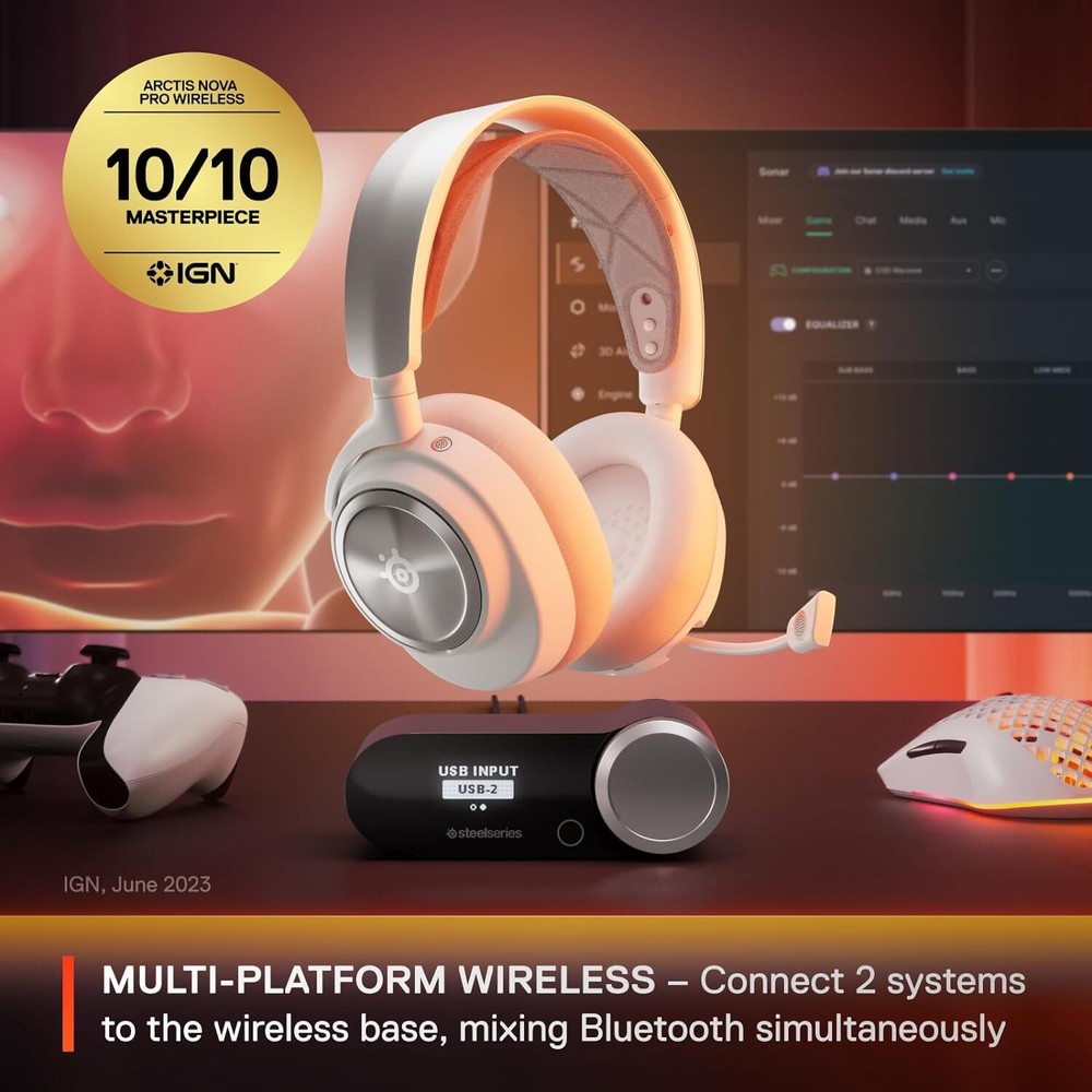 SteelSeries Arctis Nova Pro Wireless Headset for PC White Certified Refurbished