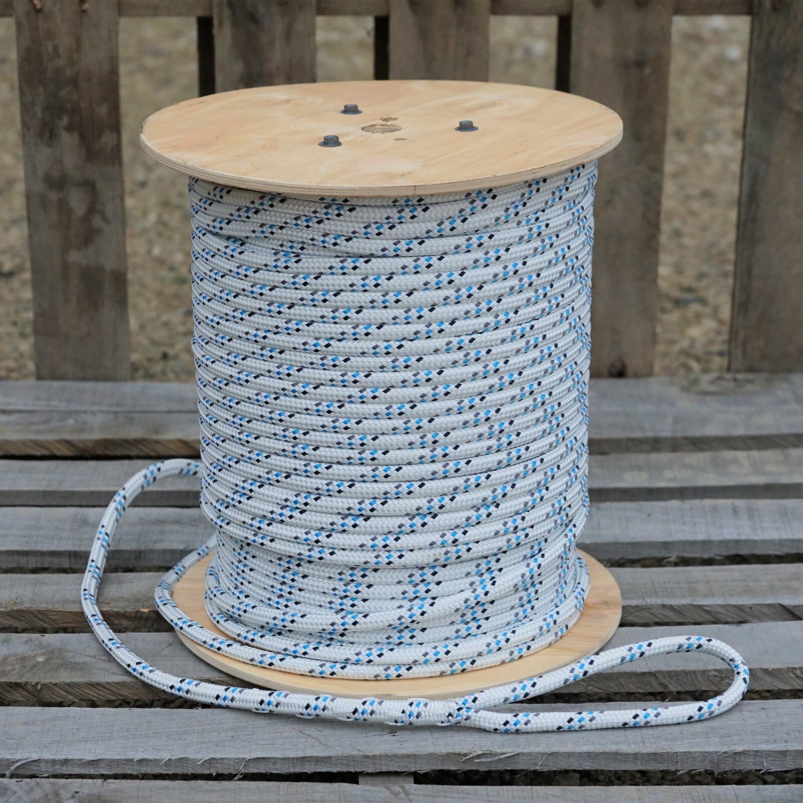 Strongest Double Braid Polyester Cable Wire Pull Pulling Rope W/ 6" Spliced Eyes