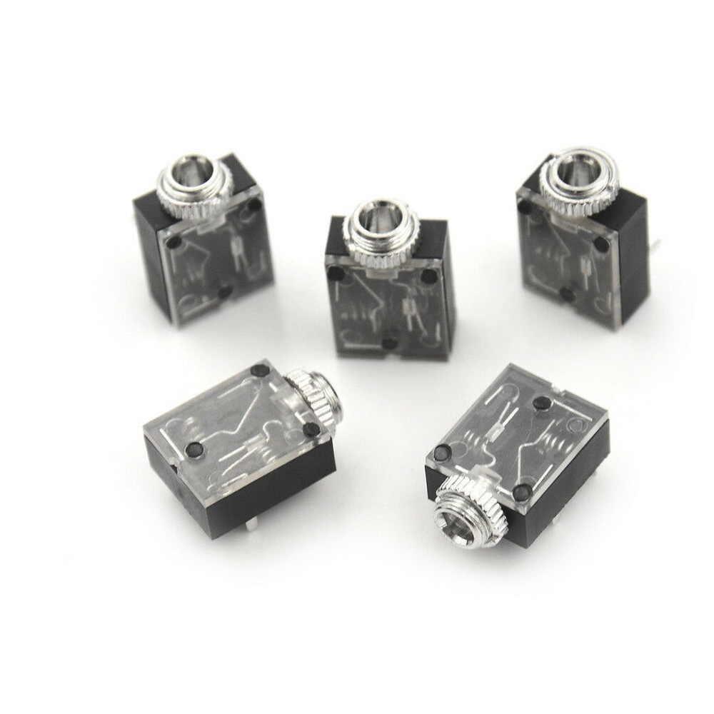 20 Pcs 5 Pin 3.5mm Audio Mono Jack Socket PCB Panel Mount for Headphone E
