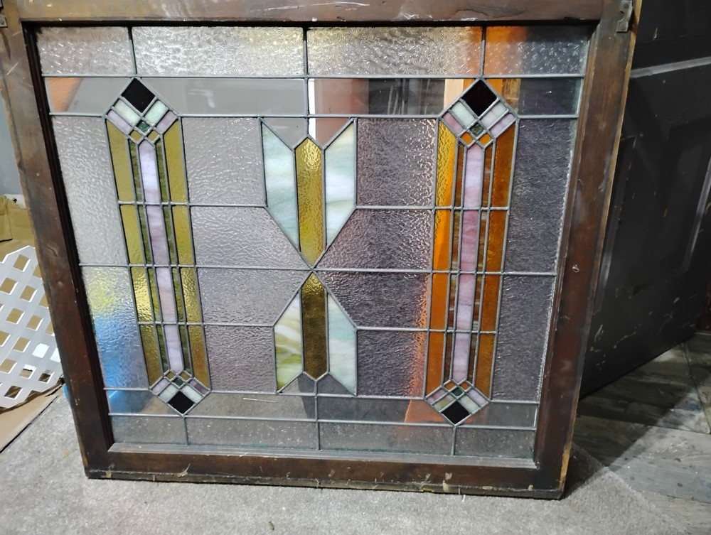 Antique stained glass window