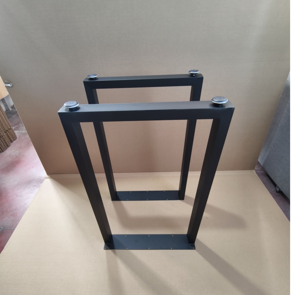 2 PCS Square Reinforced Steel Office Table Legs For DIY Max Load 1000 lbs Heavy