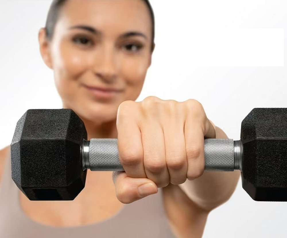 Marcy 150 lb. Rubber Hex Dumbbell Set with Rack