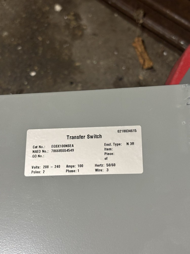 Eaton Automatic Transfer Switch 100 Amp 2 Pole Type N3R