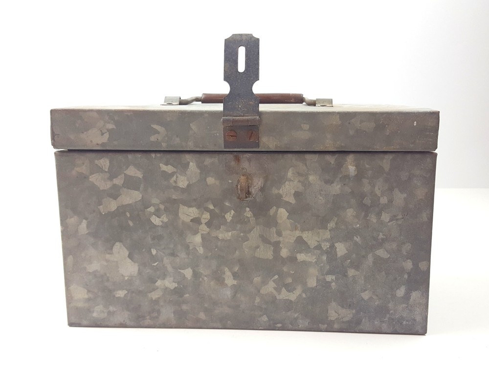 Vintage Galvanized Metal Tool Box