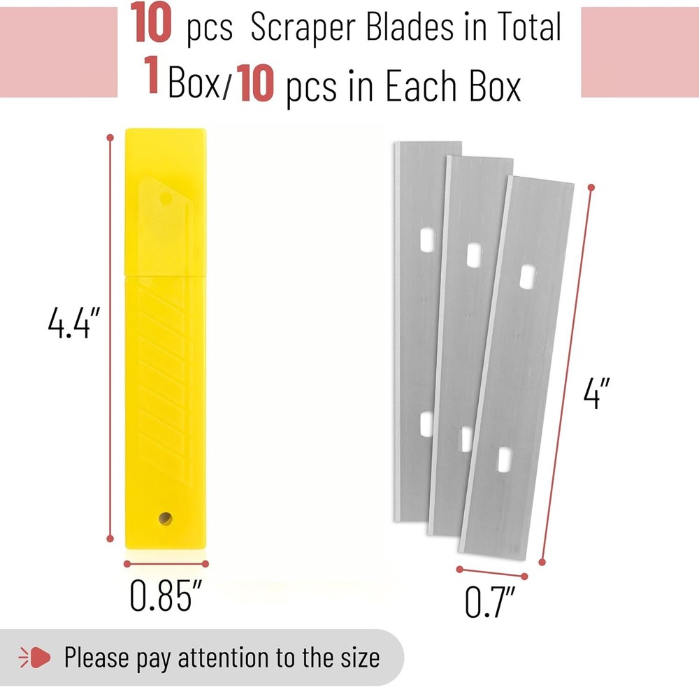 Bates- Replacement Scraper Blades, 4 Inch, 10 Pcs, 10 Pcs