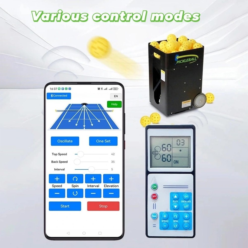 Portable Pickleball Machine -Swing,Spin Multiple Serve Modes Pickleball Trainer