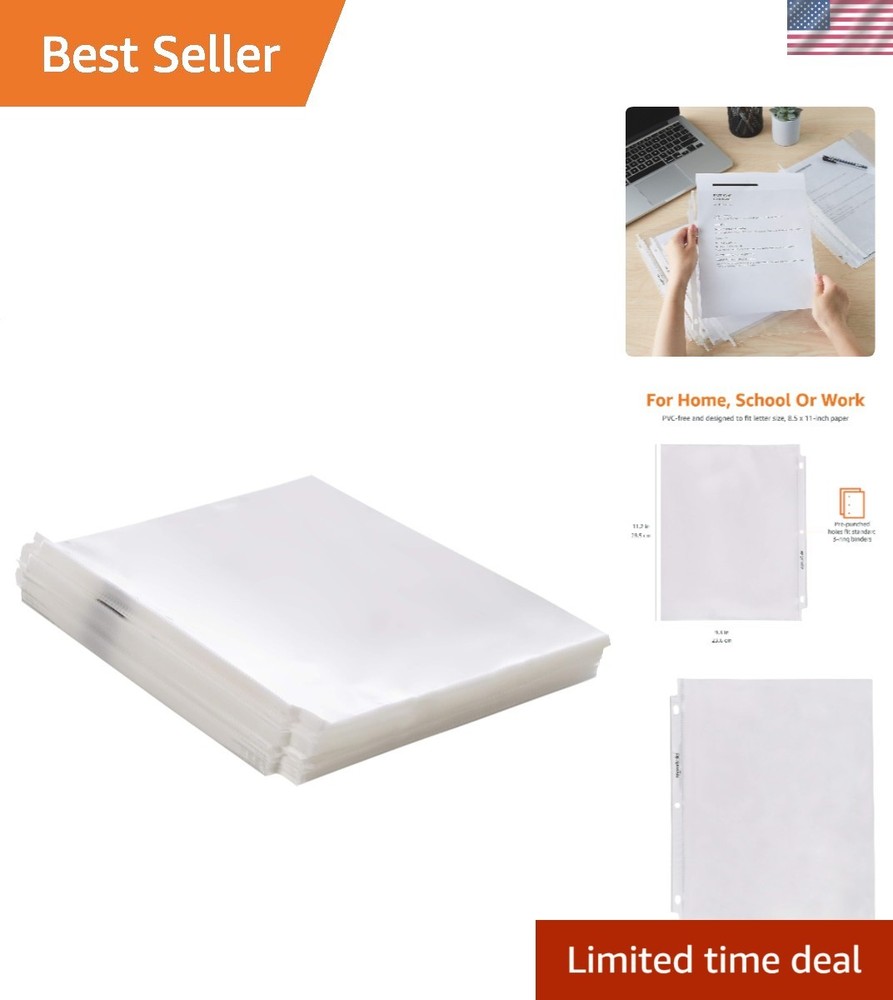 200-Pack Heavyweight Polypropylene Sheet Protectors for 3-Ring Binders