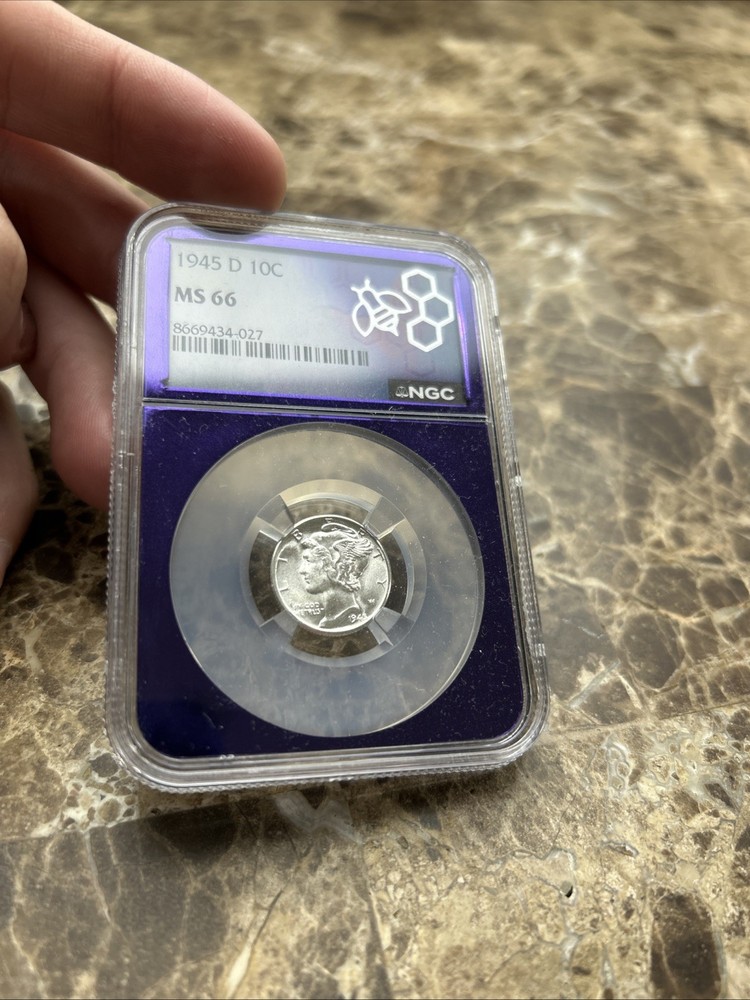 Mercury Dime 1945 d Ms66 NGC Trader Bea