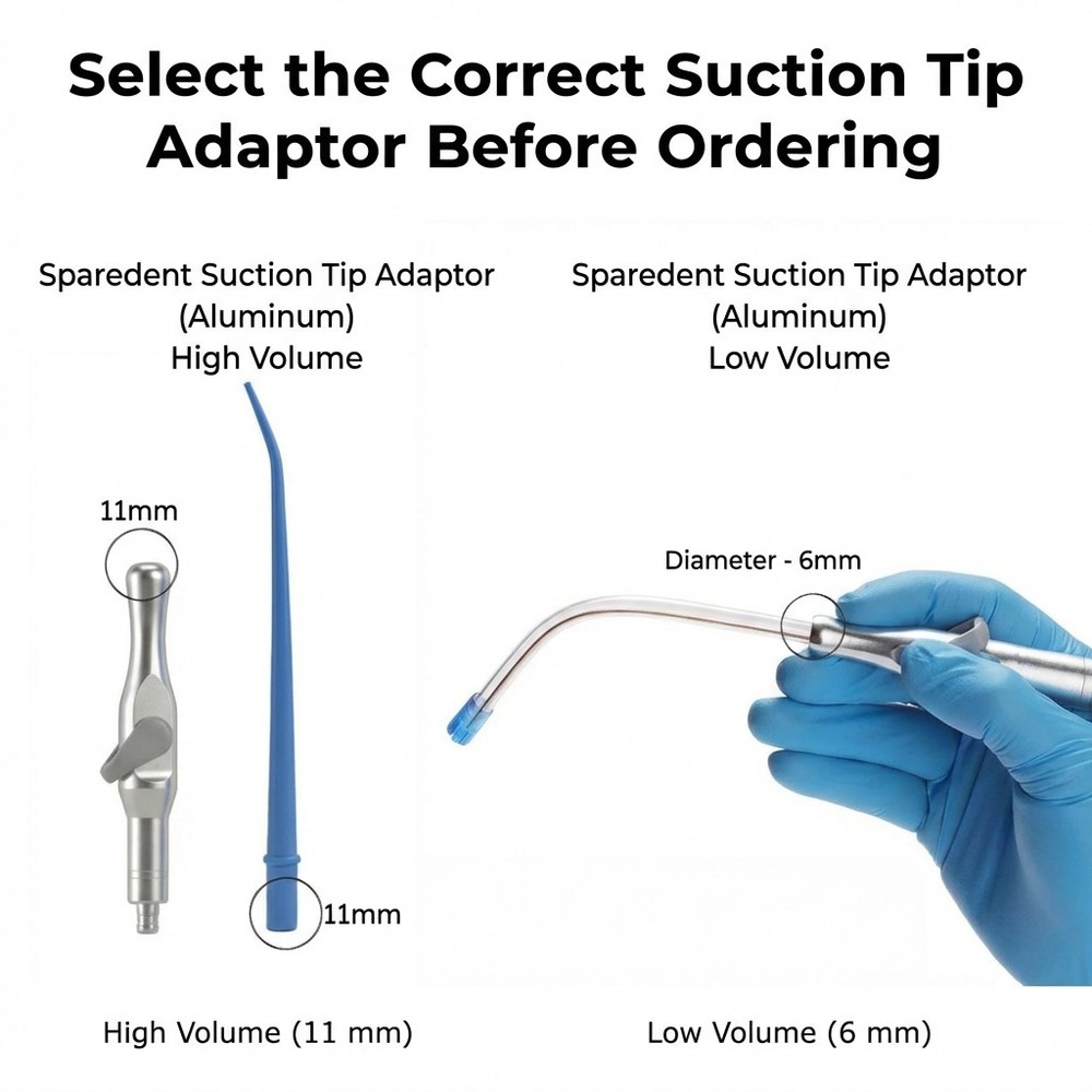 Sparedent Suction Tip Adaptor (Aluminum) - High Volume