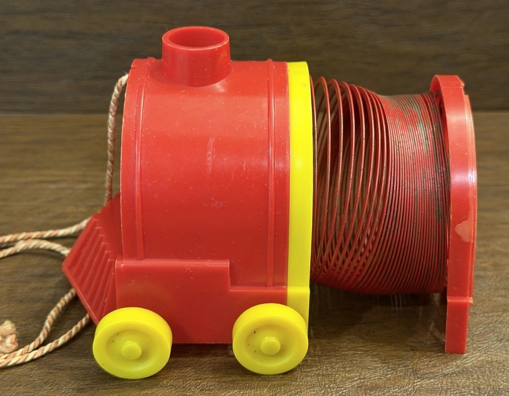 Vintage Slinky Train Pull Toy Collectible AS-IS Missing Caboose