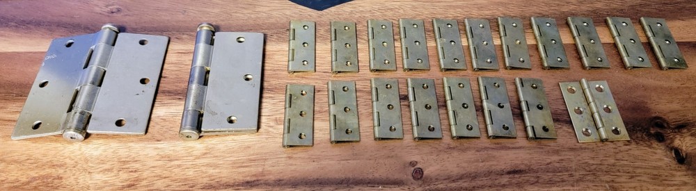 VTG 1970s Brass Hinge Set 21 pcs