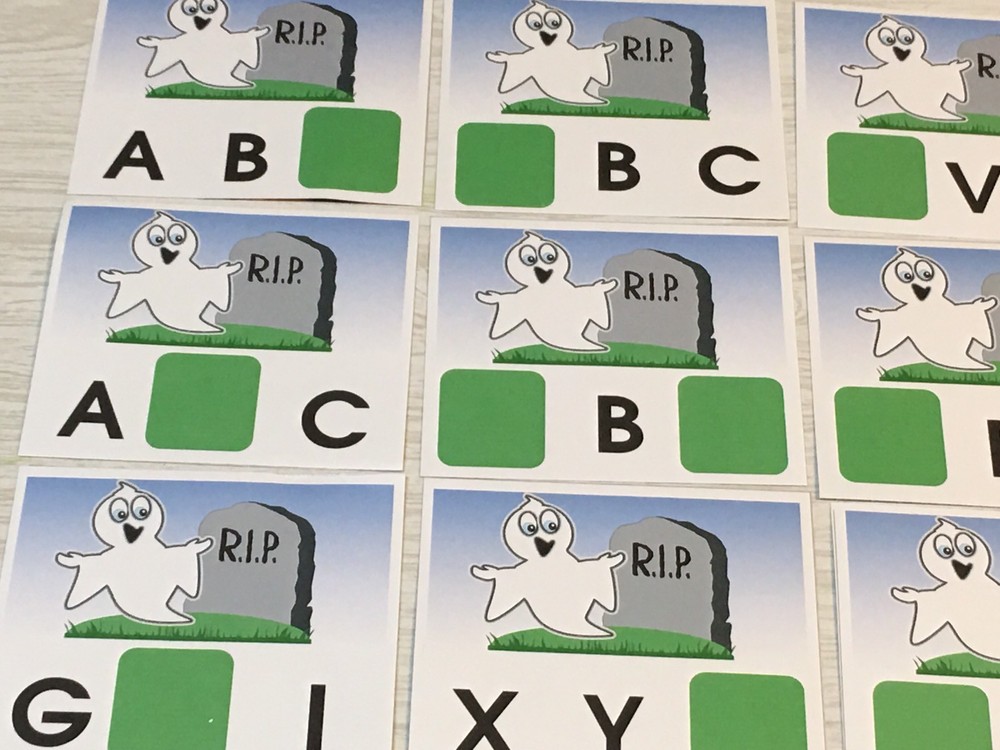 Halloween Ghost - Missing Letters- Dry Erase - Laminated Activity Set - Teaching