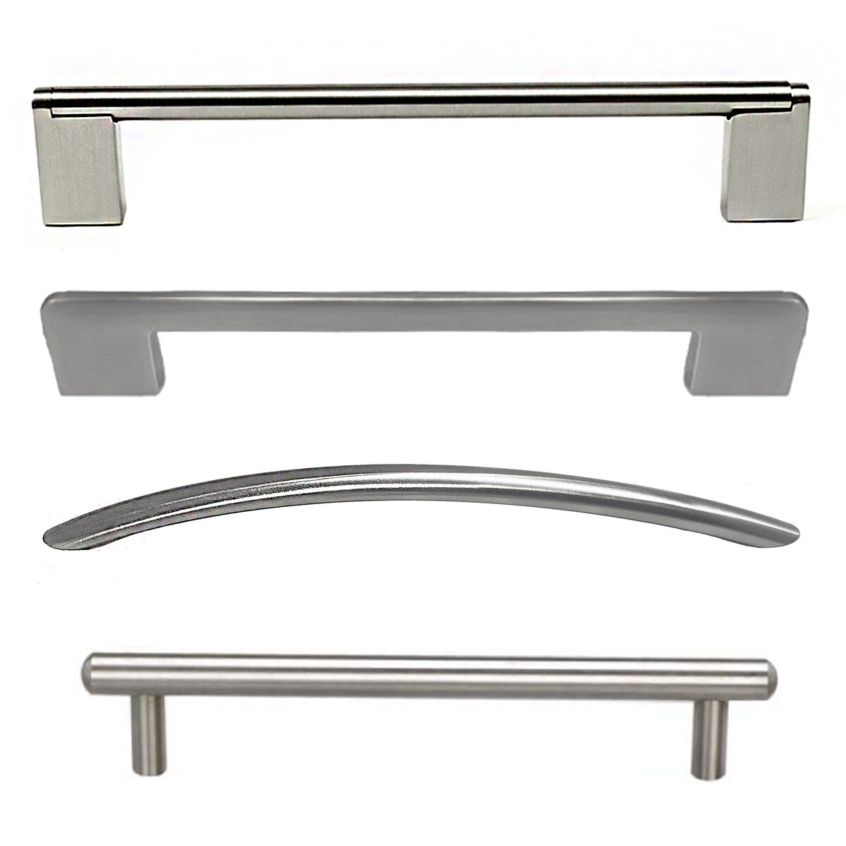 Modern Cabinet Handles Brushed Nickel for Kitchen, Bathroom, Furniture