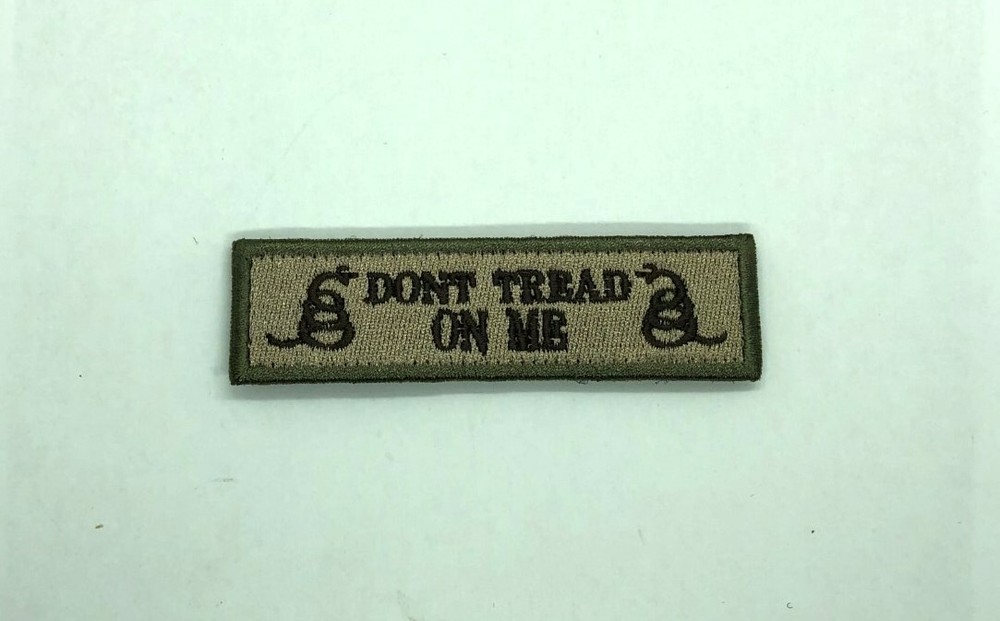 Hook and loop Fastener  Patch Gadsden Don't Tread On Me brown 3.8x1"