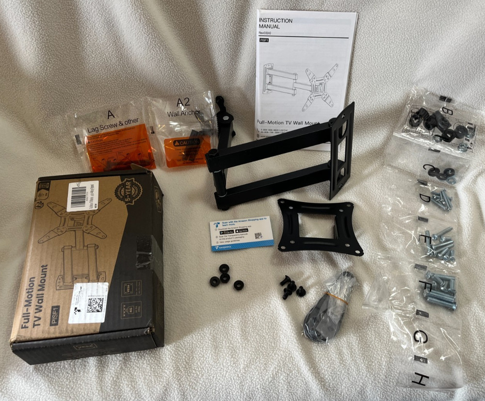 PISF1 Full Motion Wall Mount Bracket for Flat Screen TVs - Open Box NEW
